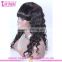 Top 6a Quality 1b# Virgin Brazilian Hair Natural Wave Glueless Cap Lace Front Wig With Combs