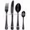 Black matte food grade 20pcs place setting flatware