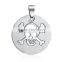 Fashion jewelry 316l stainless steel round shape pendant necklace, skeleton design