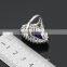 Fashion Jewelry Factory wholesale price white gold plated oval shape sapphire wedding jewelry set for women's