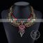 high quality vintage colorful rhinestone chunky statement necklace tin alloy fashion women pendant necklace 6390048