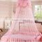 pink mosquito net with flower lace,mosquito net with door