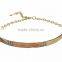 Artificial 18kt Three Tone Plated Bangle Bracelet With Extension Chain