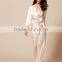 Women's Satin Pyjamas Wedding Robe Tie Waist Embroidered Sleepwear Custom Smooth And Soft Artificial Silk