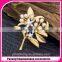 Gold-plated natural pearl brooch shawl buckle leaves