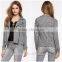 Fashion Notch Collars Zip-up Motocycle Jacket Winter Woman Jacket