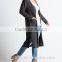 wholesale women black plus size side slit open duster