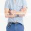 2015 Classic Fit Short Sleeve Stand Collar Shirt in Deep Cove Stripe Classic Design Hot Sell Custom Striped Shirt