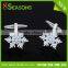 Christmas Snowflake Silver Tone Painting White Rotatable Copper Wholesale Bulk Cufflinks With Black Box