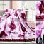 100% polyester flower patten flannel fleece bed blanket flannel printed Polyester blanket