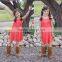 wholesale parent-child clothing fringed tank shift dress design usa sweet child clothing