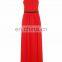 Latest Evening Dress Pattern V Neckline Ruched Skirt Formal Dress for Woman