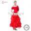 Spain Dance Costumes Red Ruffles AB055