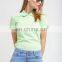 2016 new women 100% cotton polo t-shirts plain mint green design