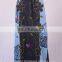 Stylish Razor Cut Embroidered Floral Patches & Print Blue Grey Maxi Wrap Around Summer Skirt HHCS 115 B