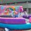 Pink Unicorn Mechanical Bull Riding Machine Inflatable Rodeo Bull With Control Box