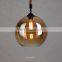 Vintage Hemp Rope Pendant Light E27 Glass Ball Shade Decorative Lamp