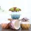 Frosted creative flow glaze flower pot multi-faceted geometric breathable ceramic flower pot