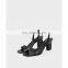 Fancy and unique snake print color design women medium chunky heel slingbacks sandals shoes other snake color are available