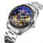 Luxury automatic watch SKMEI 9194 mechanical watch water resistant wristwatches with gold plated