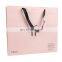 Good quality custom pink 250gsm art shopping paper bag with ribbon handle