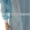 lab coat disposable blue PP non woven knit cuff button jackets