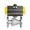COVNA DN80 3 inch 2 Way Double Flange Type Remote Operated Stainless Steel Pneumatic Actuated Ball Valve