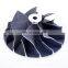 Investment casting steel turbo compressor wheel for turbocharger