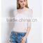 2016 hot selling summer short-sleeved hollow blouse for fashion lady