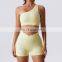 Athletic gym fitness new summer custom shorts sports bra set ladies yoga activewear v waist fitness yoga sets for women