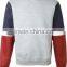 OEM mens patchwork custom lightweight cotton sweatshirt without hood