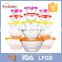 Set of 5 pcs glass mixing salad bowl with colorful plastic lid                        
                                                Quality Choice