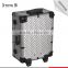 Stand Aluminum Professional Makeup cosmetic display Trolley Case beauty box with lights mirror