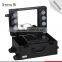 high quality professional soft-sided nylon rolling make up case with with light mirror beauty cosmetic case