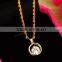 Wholesale charm necklace circle gold necklace popular pendant necklace