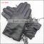genuine black thin fringed leather gloves with polyester lining