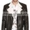 MENS LEATHER JACKET WITH CONTRAST DETAIL