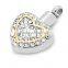 High Quality Heart 316 Stainless Steel Crystal Heart Memorial Cremation Urn Ash Pendant Keepsake Pet Funeral Casket Necklace