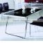 2015 black hot sell square glass & MDF dining table