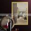 40x40cm golden silver border silk printing round vanity frameless mirror for bathroom and wall