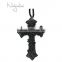Black Cross Shake Stiff Monogram Acrylic Necklace