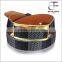 Unisex Retro Wide Double Layers Grid Pattern Leather Bracelet Length Adjustable