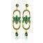 2016 popular newest  hot selling shiny crystal stone rhodium stud fashion pearl drop earring designs
