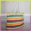 Hot sale cotton and paper straw bag tote women's bag striped bag