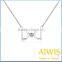 Fashion 925 Sterling Silver Dual D Pendant Necklace For Women's & Men's