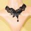 Gothic Steampunk Black Lace Collar Necklace Beads Tassel Choker Necklace Jewelry