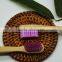 Purple wire brush bamboo toothbrush, new products hot selling