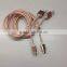 New style convenient gold plated usb cable with nylon braided