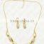 Juyuan Fashion 18K Gold Plated Pendant&Earring Pearl Set