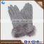 Fashion women winter wool gloves cute cashmere hand gloves with fur cuff